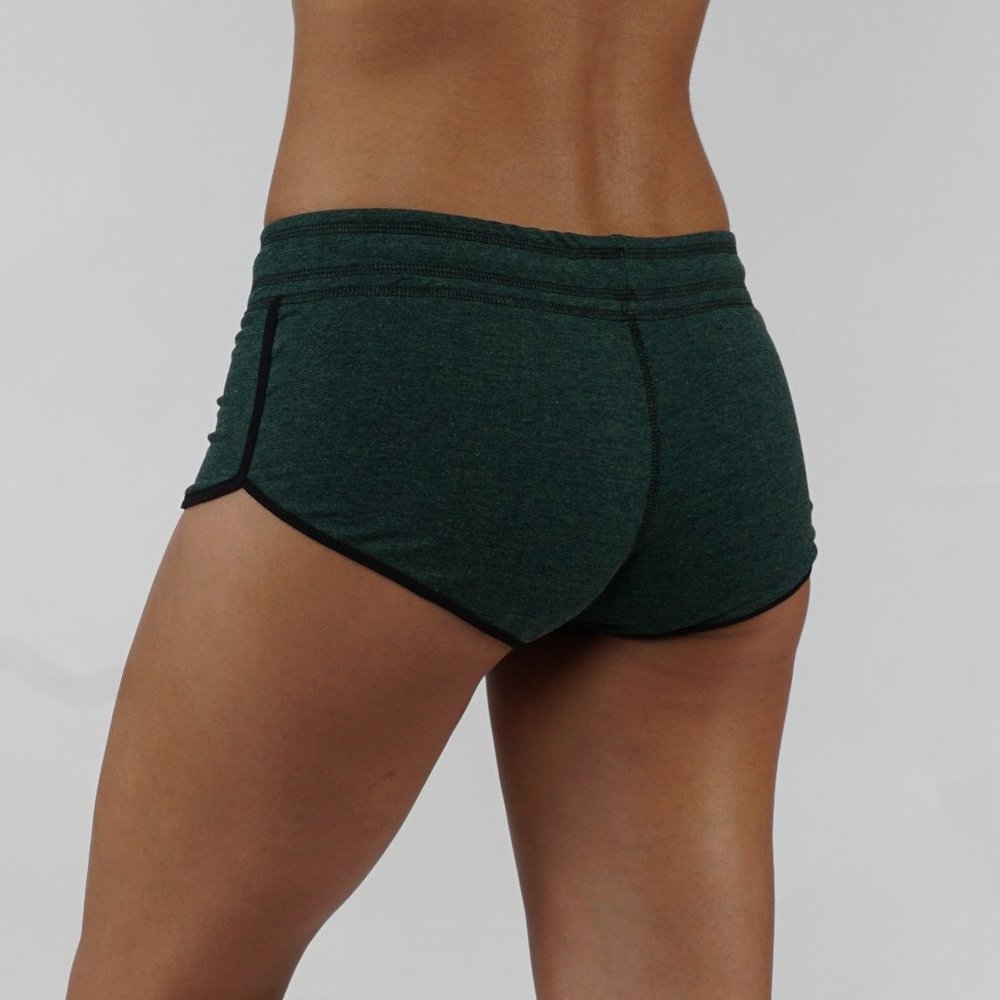 Athletic Shorts Elastic Waist Running GRN - Picture 2 of 4